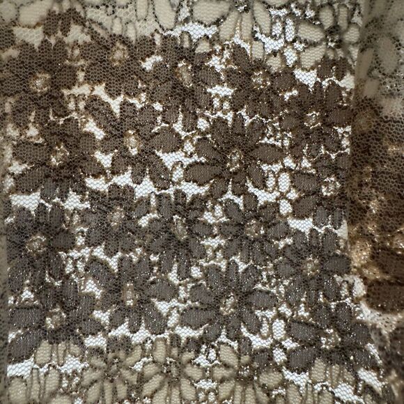 Vtg Chicos Design Top Womens 3 Beige Neutral Earth Tone Daisy Texture Artsy Boho - Picture 11 of 16